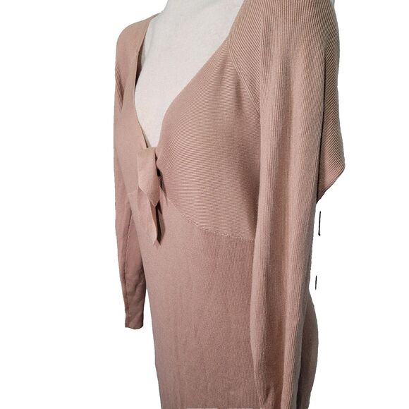 J Crew Dress Knit Maxi  Plunge Viscose Tan Large NWT - Picture 2 of 10